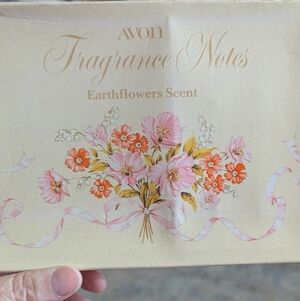 Avon Stationary Notes with Pink and Orange Floral Design With Wax and Stamp